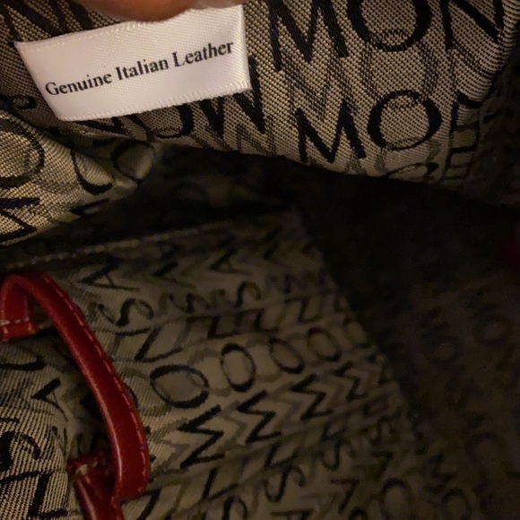 Red Leather Hand bag. New. Monsac. - Picture 5 of 9